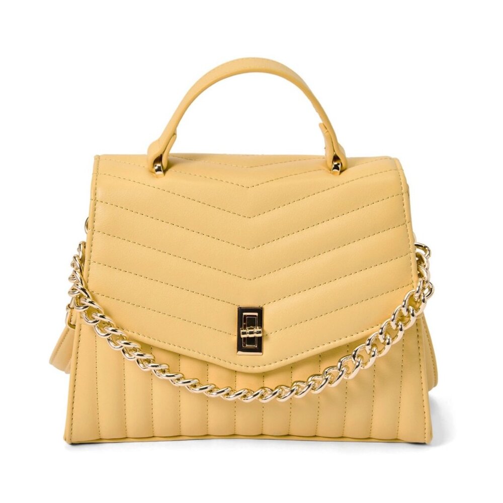 Like Dreams Brooklyn Quilted Small Satchel Purse Yellow NWD